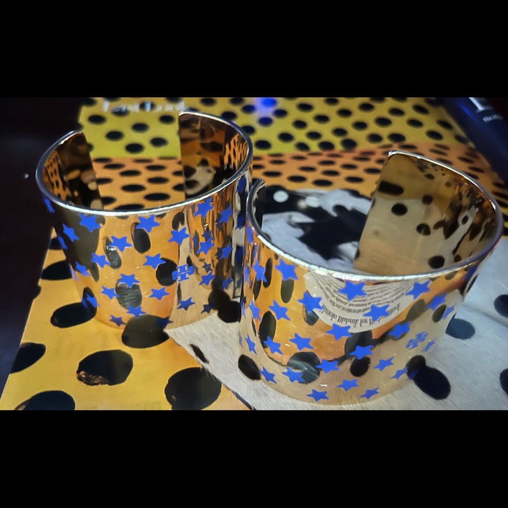 Tory Burch Gold Navy Star Cuff NWT